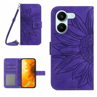 Skin Feel Sun Flower Embossed Flip Leather Phone Case with Lanyard, For Xiaomi 17T Pro 5G, For Xiaomi 17T 5G, For Xiaomi Poco X8 Pro 5G, For Xiaomi 17 Pro Max, For Xiaomi 17 Pro, For Xiaomi 17, For Xiaomi Poco M7 4G 169mm, For Xiaomi 15T Pro           ...