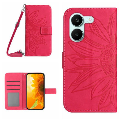 Skin Feel Sun Flower Embossed Flip Leather Phone Case with Lanyard, For Xiaomi 17T Pro 5G, For Xiaomi 17T 5G, For Xiaomi Poco X8 Pro 5G, For Xiaomi 17 Pro Max, For Xiaomi 17 Pro, For Xiaomi 17, For Xiaomi Poco M7 4G 169mm, For Xiaomi 15T Pro           ...