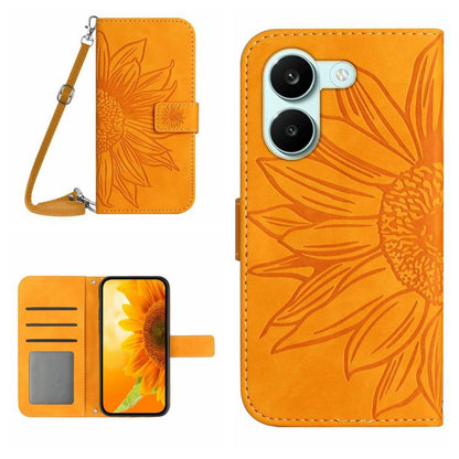 Skin Feel Sun Flower Embossed Flip Leather Phone Case with Lanyard, For Xiaomi 17T Pro 5G, For Xiaomi 17T 5G, For Xiaomi Poco X8 Pro 5G, For Xiaomi 17 Pro Max, For Xiaomi 17 Pro, For Xiaomi 17, For Xiaomi Poco M7 4G 169mm, For Xiaomi 15T Pro           ...