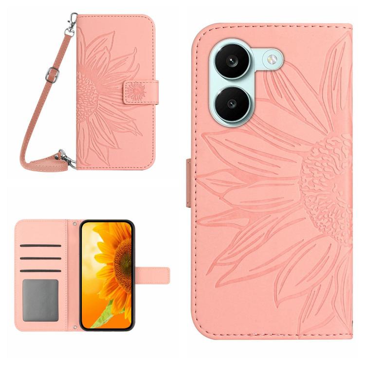 Skin Feel Sun Flower Embossed Flip Leather Phone Case with Lanyard, For Xiaomi 17T Pro 5G, For Xiaomi 17T 5G, For Xiaomi Poco X8 Pro 5G, For Xiaomi 17 Pro Max, For Xiaomi 17 Pro, For Xiaomi 17, For Xiaomi Poco M7 4G 169mm, For Xiaomi 15T Pro           ...
