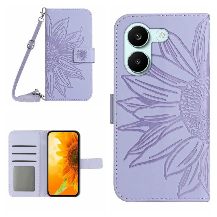 Skin Feel Sun Flower Embossed Flip Leather Phone Case with Lanyard, For Xiaomi 17T Pro 5G, For Xiaomi 17T 5G, For Xiaomi Poco X8 Pro 5G, For Xiaomi 17 Pro Max, For Xiaomi 17 Pro, For Xiaomi 17, For Xiaomi Poco M7 4G 169mm, For Xiaomi 15T Pro           ...