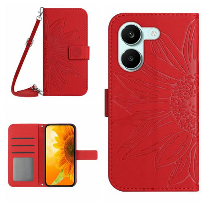 Skin Feel Sun Flower Embossed Flip Leather Phone Case with Lanyard, For Xiaomi 17T Pro 5G, For Xiaomi 17T 5G, For Xiaomi Poco X8 Pro 5G, For Xiaomi 17 Pro Max, For Xiaomi 17 Pro, For Xiaomi 17, For Xiaomi Poco M7 4G 169mm, For Xiaomi 15T Pro           ...