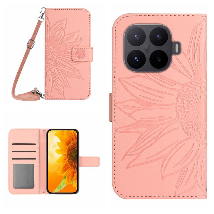 Skin Feel Sun Flower Embossed Flip Leather Phone Case with Lanyard, For Xiaomi 17T Pro 5G, For Xiaomi 17T 5G, For Xiaomi Poco X8 Pro 5G, For Xiaomi 17 Pro Max, For Xiaomi 17 Pro, For Xiaomi 17, For Xiaomi Poco M7 4G 169mm, For Xiaomi 15T Pro           ...