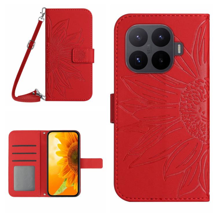Skin Feel Sun Flower Embossed Flip Leather Phone Case with Lanyard, For Xiaomi 17T Pro 5G, For Xiaomi 17T 5G, For Xiaomi Poco X8 Pro 5G, For Xiaomi 17 Pro Max, For Xiaomi 17 Pro, For Xiaomi 17, For Xiaomi Poco M7 4G 169mm, For Xiaomi 15T Pro           ...