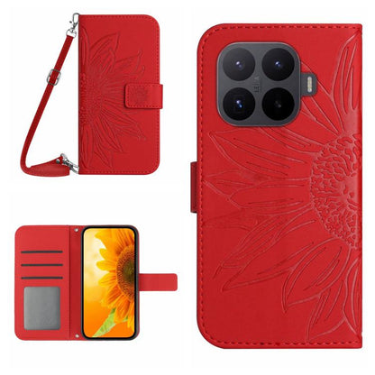 Skin Feel Sun Flower Embossed Flip Leather Phone Case with Lanyard, For Xiaomi 17T Pro 5G, For Xiaomi 17T 5G, For Xiaomi Poco X8 Pro 5G, For Xiaomi 17 Pro Max, For Xiaomi 17 Pro, For Xiaomi 17, For Xiaomi Poco M7 4G 169mm, For Xiaomi 15T Pro           ...