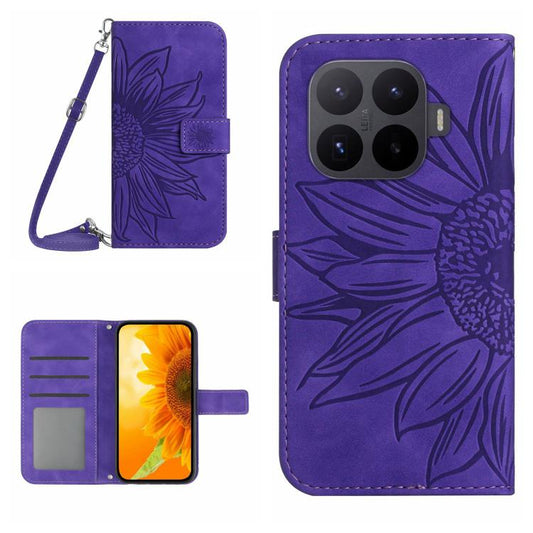 Skin Feel Sun Flower Embossed Flip Leather Phone Case with Lanyard, For Xiaomi 17T Pro 5G, For Xiaomi 17T 5G, For Xiaomi Poco X8 Pro 5G, For Xiaomi 17 Pro Max, For Xiaomi 17 Pro, For Xiaomi 17, For Xiaomi Poco M7 4G 169mm, For Xiaomi 15T Pro           ...