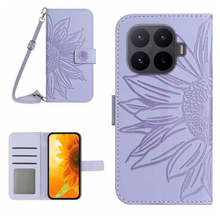 Skin Feel Sun Flower Embossed Flip Leather Phone Case with Lanyard, For Xiaomi 17T Pro 5G, For Xiaomi 17T 5G, For Xiaomi Poco X8 Pro 5G, For Xiaomi 17 Pro Max, For Xiaomi 17 Pro, For Xiaomi 17, For Xiaomi Poco M7 4G 169mm, For Xiaomi 15T Pro           ...