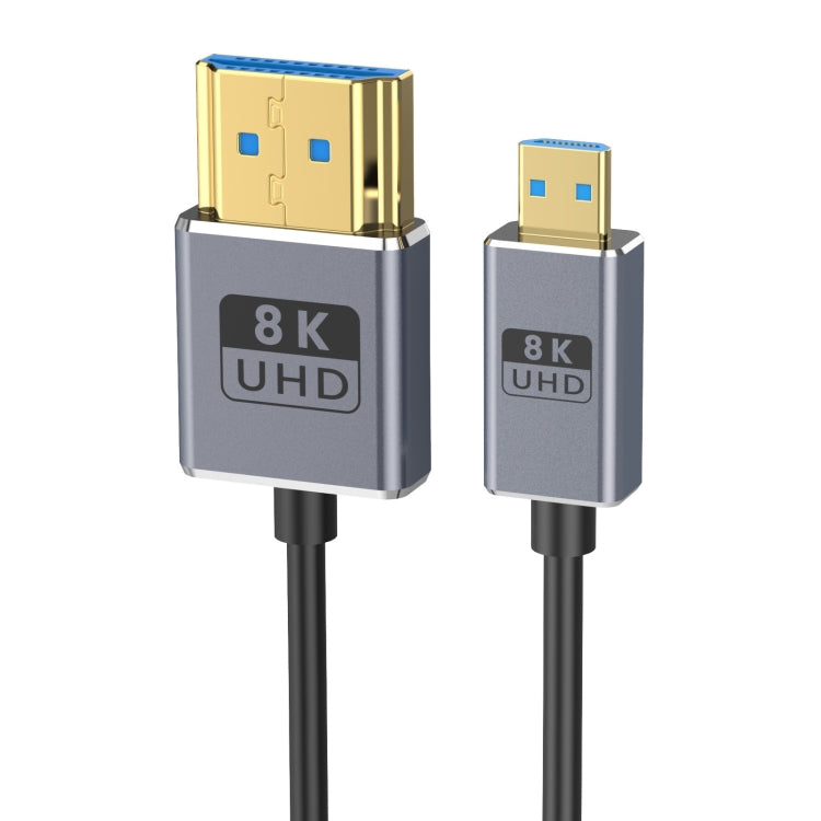 60cm Coaxial Micro HDMI to HDMI 8K UHD 48Gbps Video Connection Cable, 60cm Right Elbow, 60cm Straight Head, 60cm Left Elbow