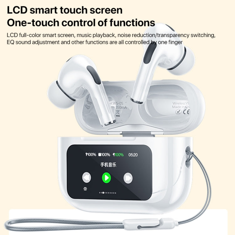 WEKOME WS-05 Chiscope Smart Color Screen Noise Reduction Wireless Bluetooth Earphones, WS-05