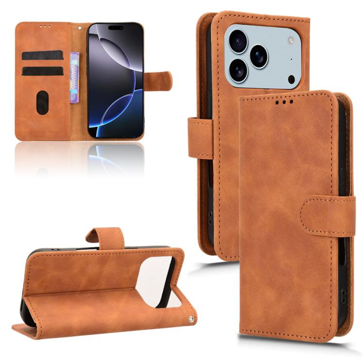 Skin Feel Magnetic Flip Leather Phone Case, For iPhone 17e / 16e, For iPhone 17 Pro Max, For iPhone 17 Pro, For iPhone 17, For iPhone Air, For iPhone 16 Pro Max, For iPhone 16 Pro