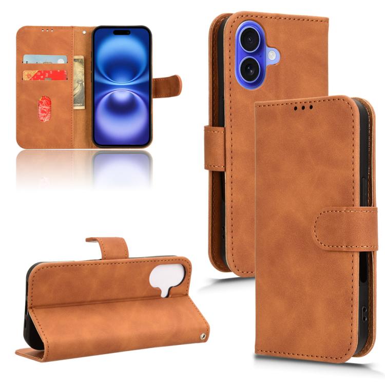 Skin Feel Magnetic Flip Leather Phone Case, For iPhone 17e / 16e, For iPhone 17 Pro Max, For iPhone 17 Pro, For iPhone 17, For iPhone Air, For iPhone 16 Pro Max, For iPhone 16 Pro