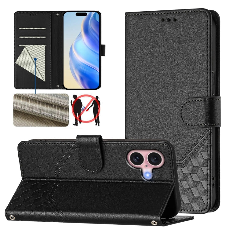 Honeycomb Embossing RFID Leather Phone Case