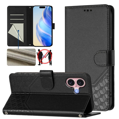 Honeycomb Embossing RFID Leather Phone Case