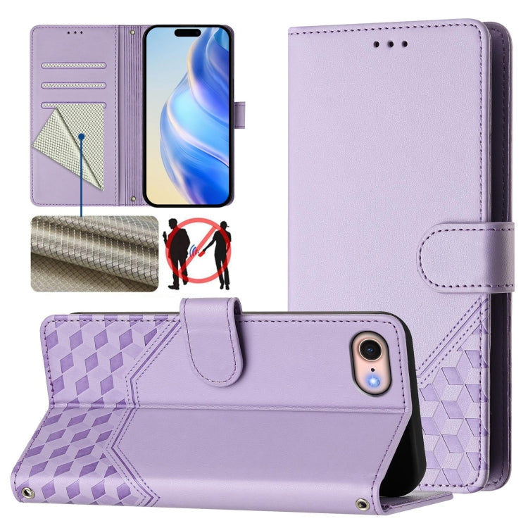 Honeycomb Embossing RFID Leather Phone Case