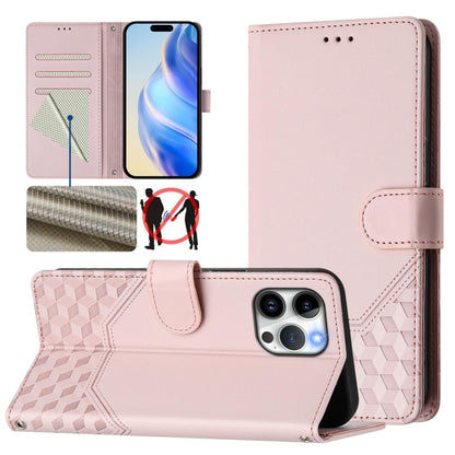 Honeycomb Embossing RFID Leather Phone Case
