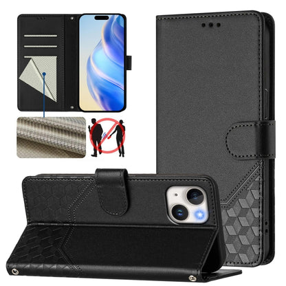 Honeycomb Embossing RFID Leather Phone Case