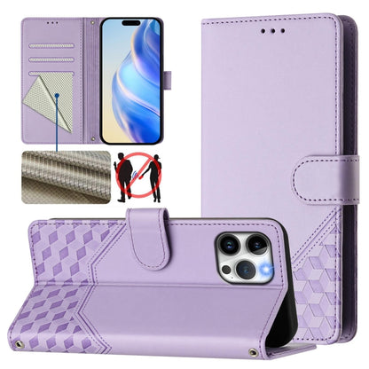 Honeycomb Embossing RFID Leather Phone Case