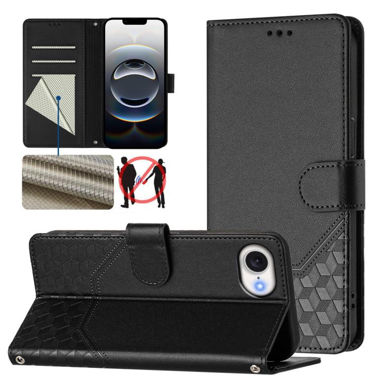 Honeycomb Embossing RFID Leather Phone Case