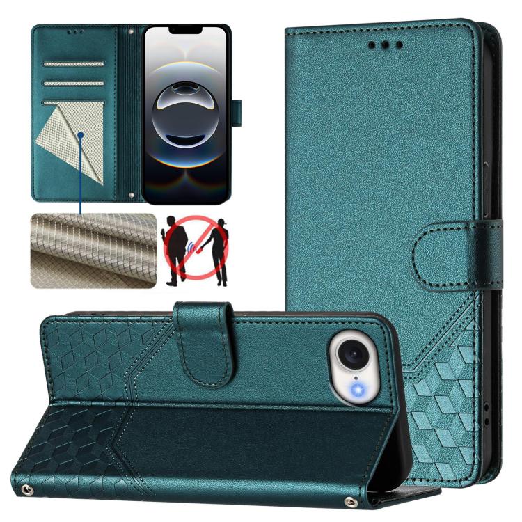 Honeycomb Embossing RFID Leather Phone Case