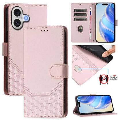 Honeycomb Embossing RFID Leather Phone Case