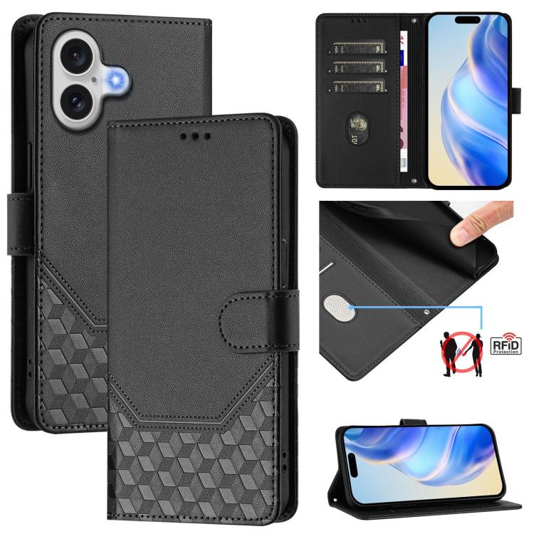 Honeycomb Embossing RFID Leather Phone Case