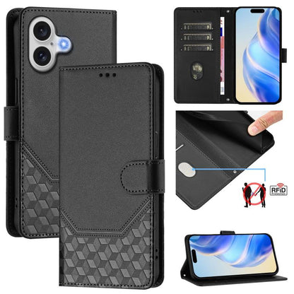 Honeycomb Embossing RFID Leather Phone Case