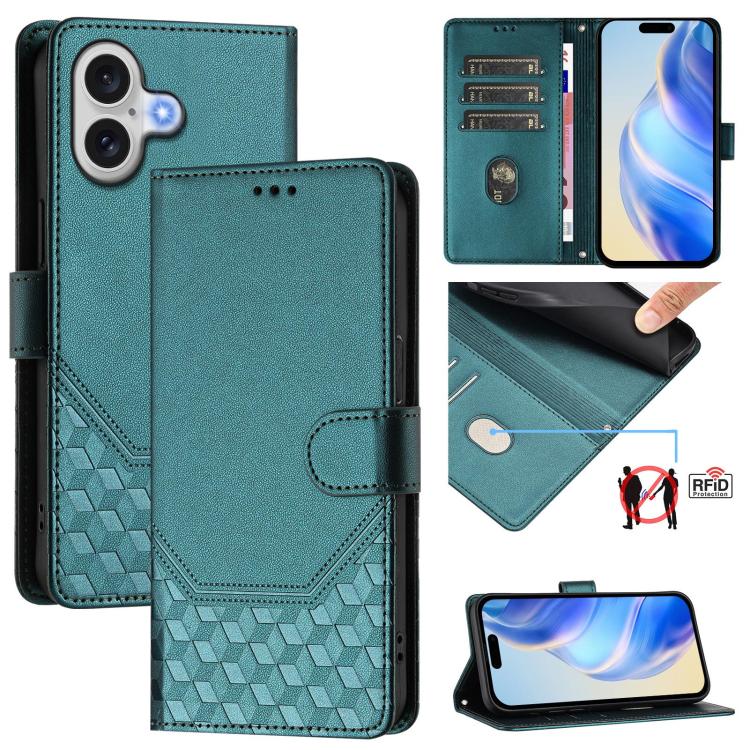 Honeycomb Embossing RFID Leather Phone Case