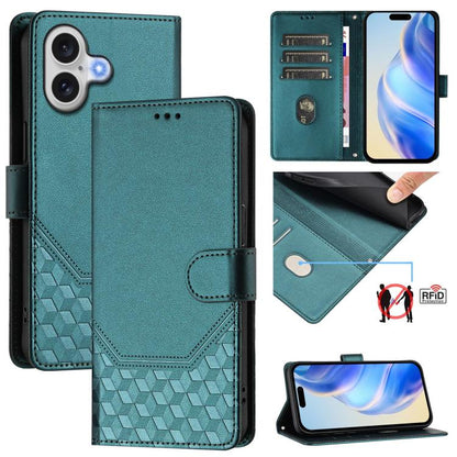 Honeycomb Embossing RFID Leather Phone Case