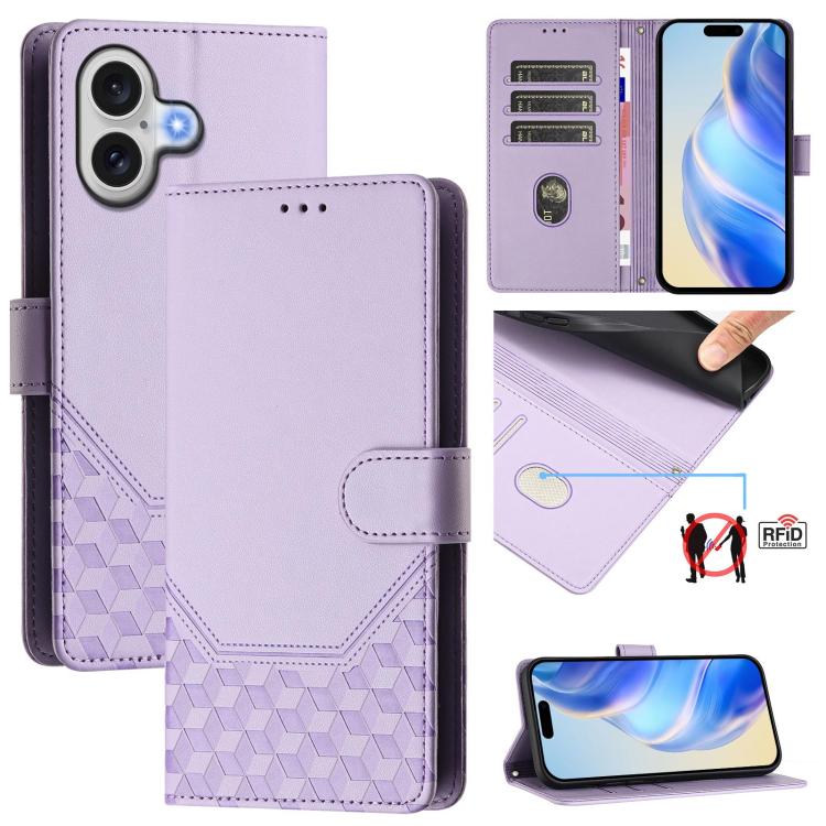Honeycomb Embossing RFID Leather Phone Case