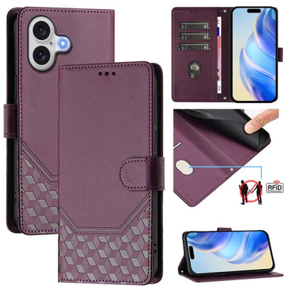 Honeycomb Embossing RFID Leather Phone Case