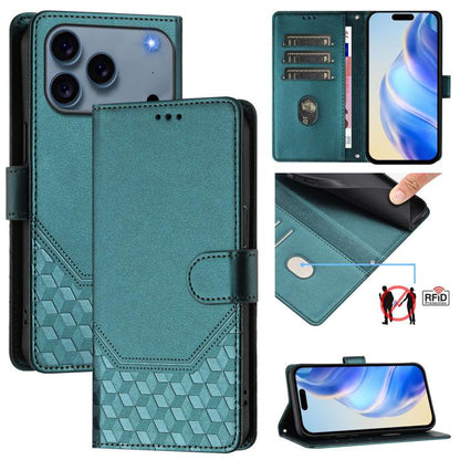 Honeycomb Embossing RFID Leather Phone Case