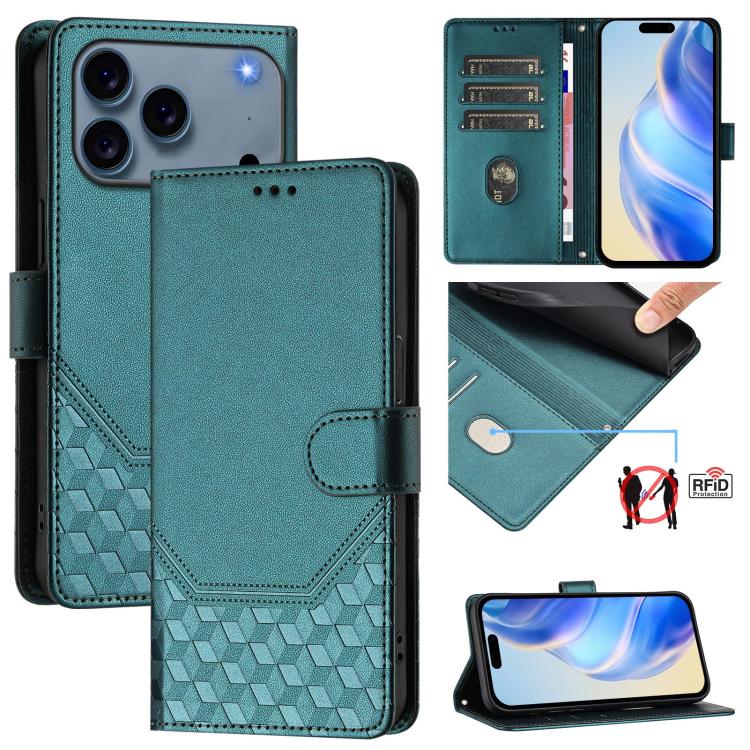 Honeycomb Embossing RFID Leather Phone Case