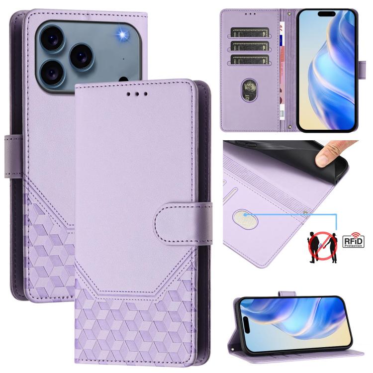 Honeycomb Embossing RFID Leather Phone Case