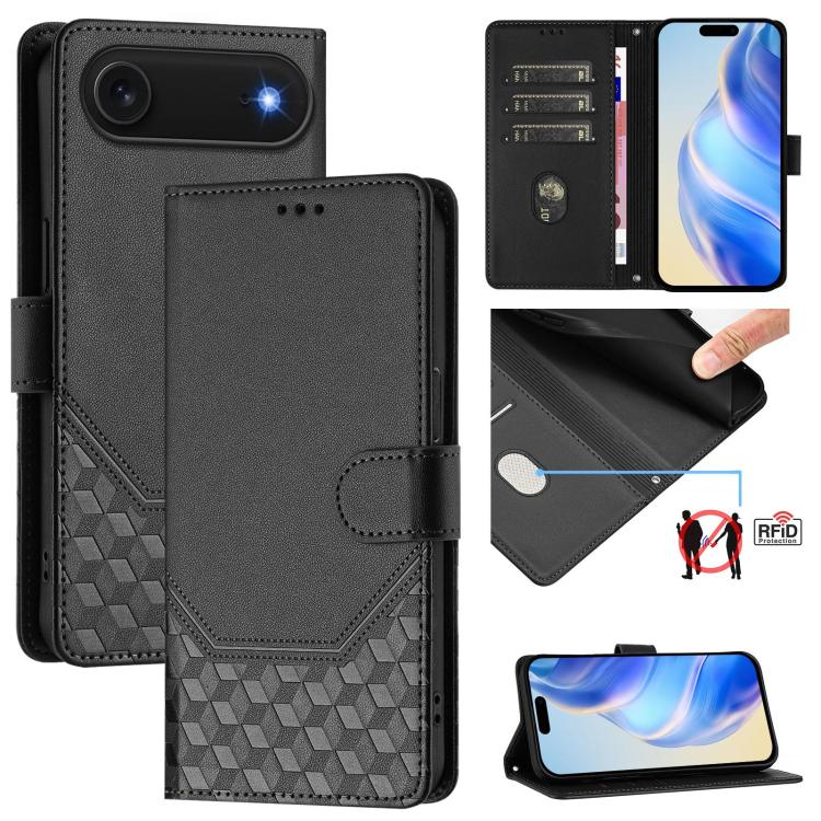 Honeycomb Embossing RFID Leather Phone Case