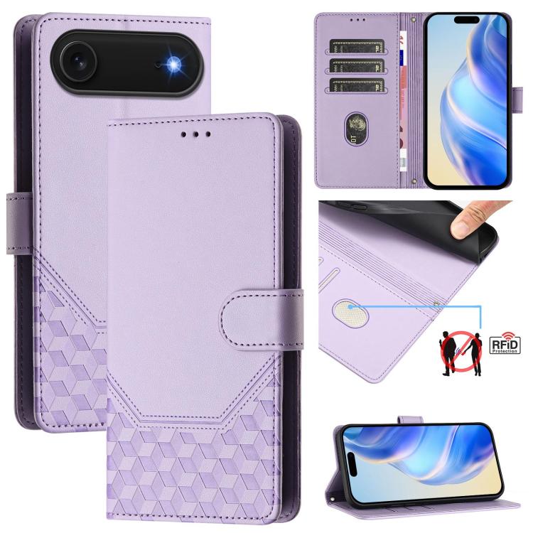 Honeycomb Embossing RFID Leather Phone Case