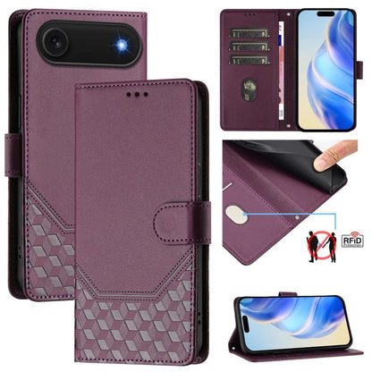 Honeycomb Embossing RFID Leather Phone Case