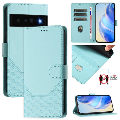 Honeycomb Embossing RFID Leather Phone Case, For Google Pixel 11 Pro XL, For Google Pixel 11 Pro / 11, For Google Pixel 10 Pro XL 5G Global, For Google Pixel 10 5G / 10 Pro 5G Global, For Google Pixel 9a, For Google Pixel 9 Pro XL                      ...