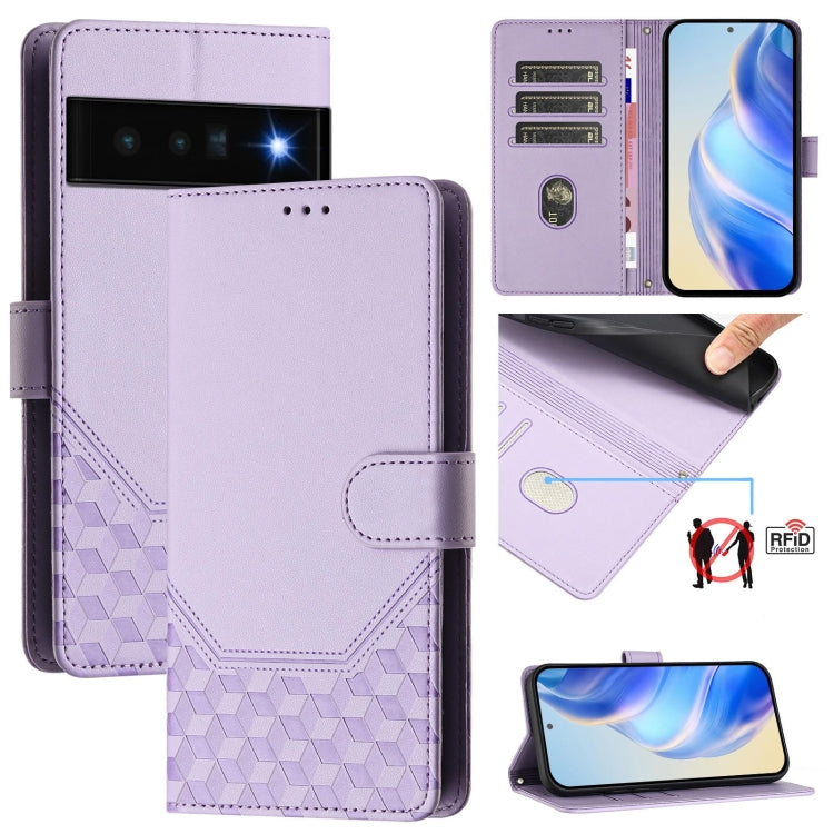 Honeycomb Embossing RFID Leather Phone Case, For Google Pixel 11 Pro XL, For Google Pixel 11 Pro / 11, For Google Pixel 10 Pro XL 5G Global, For Google Pixel 10 5G / 10 Pro 5G Global, For Google Pixel 9a, For Google Pixel 9 Pro XL                      ...