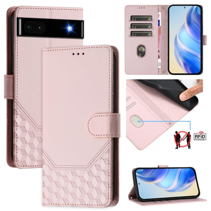 Honeycomb Embossing RFID Leather Phone Case, For Google Pixel 11 Pro XL, For Google Pixel 11 Pro / 11, For Google Pixel 10 Pro XL 5G Global, For Google Pixel 10 5G / 10 Pro 5G Global, For Google Pixel 9a, For Google Pixel 9 Pro XL                      ...
