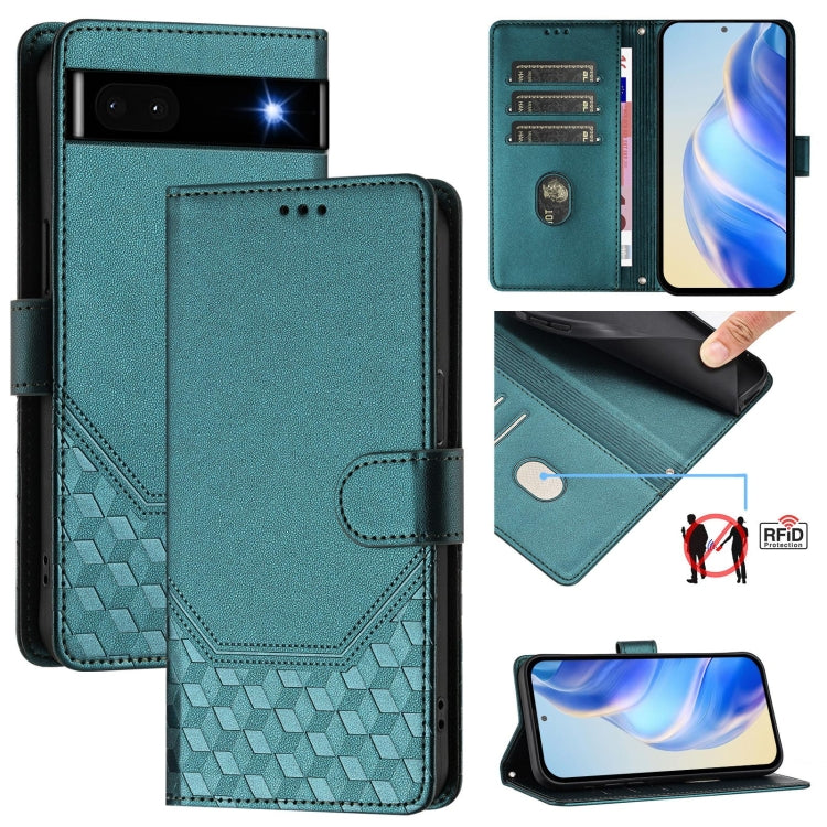 Honeycomb Embossing RFID Leather Phone Case, For Google Pixel 11 Pro XL, For Google Pixel 11 Pro / 11, For Google Pixel 10 Pro XL 5G Global, For Google Pixel 10 5G / 10 Pro 5G Global, For Google Pixel 9a, For Google Pixel 9 Pro XL                      ...