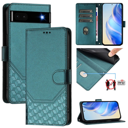 Honeycomb Embossing RFID Leather Phone Case, For Google Pixel 11 Pro XL, For Google Pixel 11 Pro / 11, For Google Pixel 10 Pro XL 5G Global, For Google Pixel 10 5G / 10 Pro 5G Global, For Google Pixel 9a, For Google Pixel 9 Pro XL                      ...
