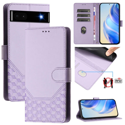 Honeycomb Embossing RFID Leather Phone Case, For Google Pixel 11 Pro XL, For Google Pixel 11 Pro / 11, For Google Pixel 10 Pro XL 5G Global, For Google Pixel 10 5G / 10 Pro 5G Global, For Google Pixel 9a, For Google Pixel 9 Pro XL                      ...