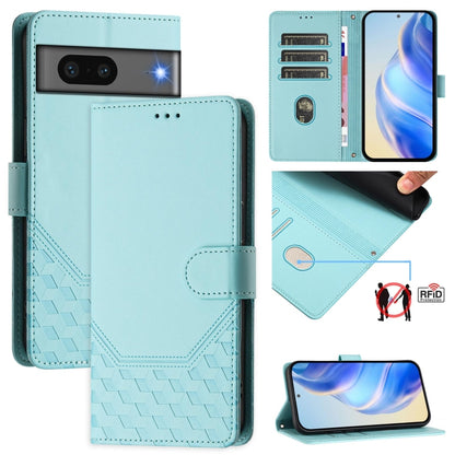 Honeycomb Embossing RFID Leather Phone Case, For Google Pixel 11 Pro XL, For Google Pixel 11 Pro / 11, For Google Pixel 10 Pro XL 5G Global, For Google Pixel 10 5G / 10 Pro 5G Global, For Google Pixel 9a, For Google Pixel 9 Pro XL                      ...