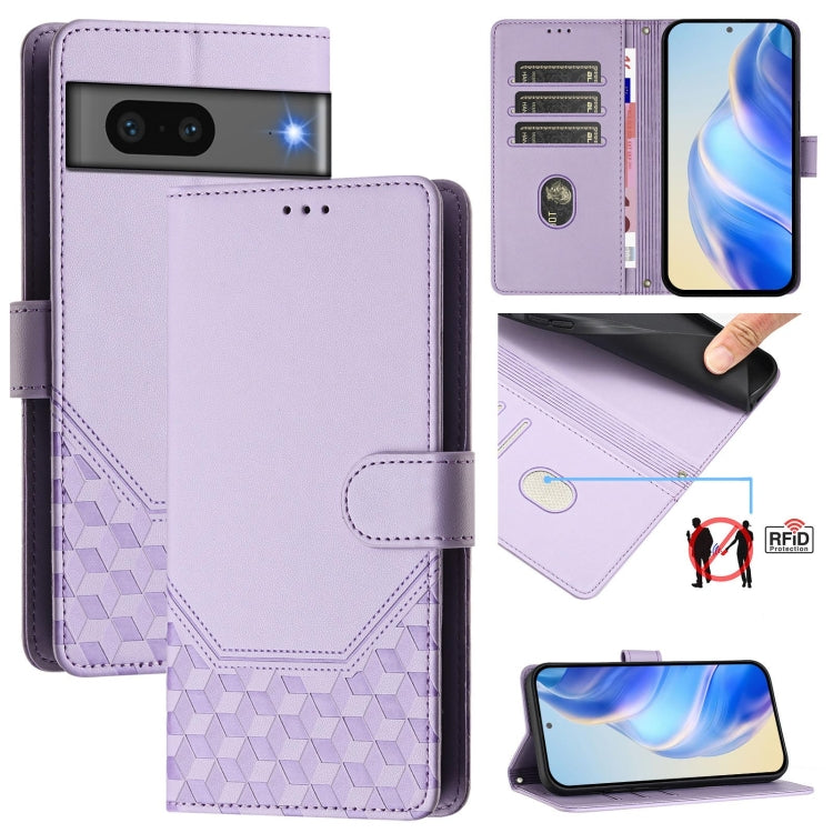 Honeycomb Embossing RFID Leather Phone Case, For Google Pixel 11 Pro XL, For Google Pixel 11 Pro / 11, For Google Pixel 10 Pro XL 5G Global, For Google Pixel 10 5G / 10 Pro 5G Global, For Google Pixel 9a, For Google Pixel 9 Pro XL                      ...