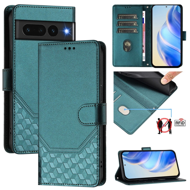 Honeycomb Embossing RFID Leather Phone Case, For Google Pixel 11 Pro XL, For Google Pixel 11 Pro / 11, For Google Pixel 10 Pro XL 5G Global, For Google Pixel 10 5G / 10 Pro 5G Global, For Google Pixel 9a, For Google Pixel 9 Pro XL                      ...