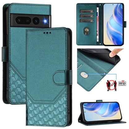 Honeycomb Embossing RFID Leather Phone Case, For Google Pixel 11 Pro XL, For Google Pixel 11 Pro / 11, For Google Pixel 10 Pro XL 5G Global, For Google Pixel 10 5G / 10 Pro 5G Global, For Google Pixel 9a, For Google Pixel 9 Pro XL                      ...