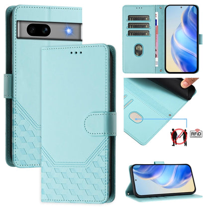 Honeycomb Embossing RFID Leather Phone Case, For Google Pixel 11 Pro XL, For Google Pixel 11 Pro / 11, For Google Pixel 10 Pro XL 5G Global, For Google Pixel 10 5G / 10 Pro 5G Global, For Google Pixel 9a, For Google Pixel 9 Pro XL                      ...