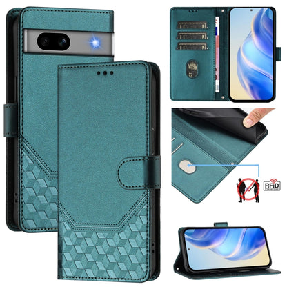 Honeycomb Embossing RFID Leather Phone Case, For Google Pixel 11 Pro XL, For Google Pixel 11 Pro / 11, For Google Pixel 10 Pro XL 5G Global, For Google Pixel 10 5G / 10 Pro 5G Global, For Google Pixel 9a, For Google Pixel 9 Pro XL                      ...