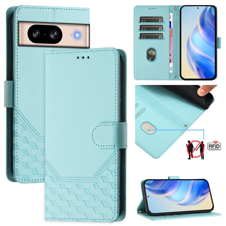 Honeycomb Embossing RFID Leather Phone Case, For Google Pixel 11 Pro XL, For Google Pixel 11 Pro / 11, For Google Pixel 10 Pro XL 5G Global, For Google Pixel 10 5G / 10 Pro 5G Global, For Google Pixel 9a, For Google Pixel 9 Pro XL                      ...