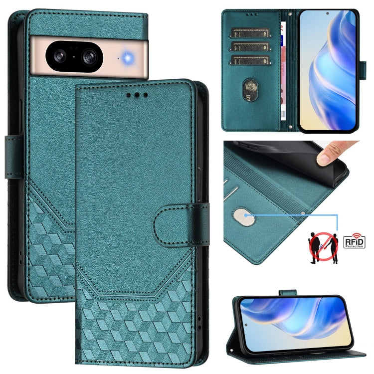 Honeycomb Embossing RFID Leather Phone Case, For Google Pixel 11 Pro XL, For Google Pixel 11 Pro / 11, For Google Pixel 10 Pro XL 5G Global, For Google Pixel 10 5G / 10 Pro 5G Global, For Google Pixel 9a, For Google Pixel 9 Pro XL                      ...